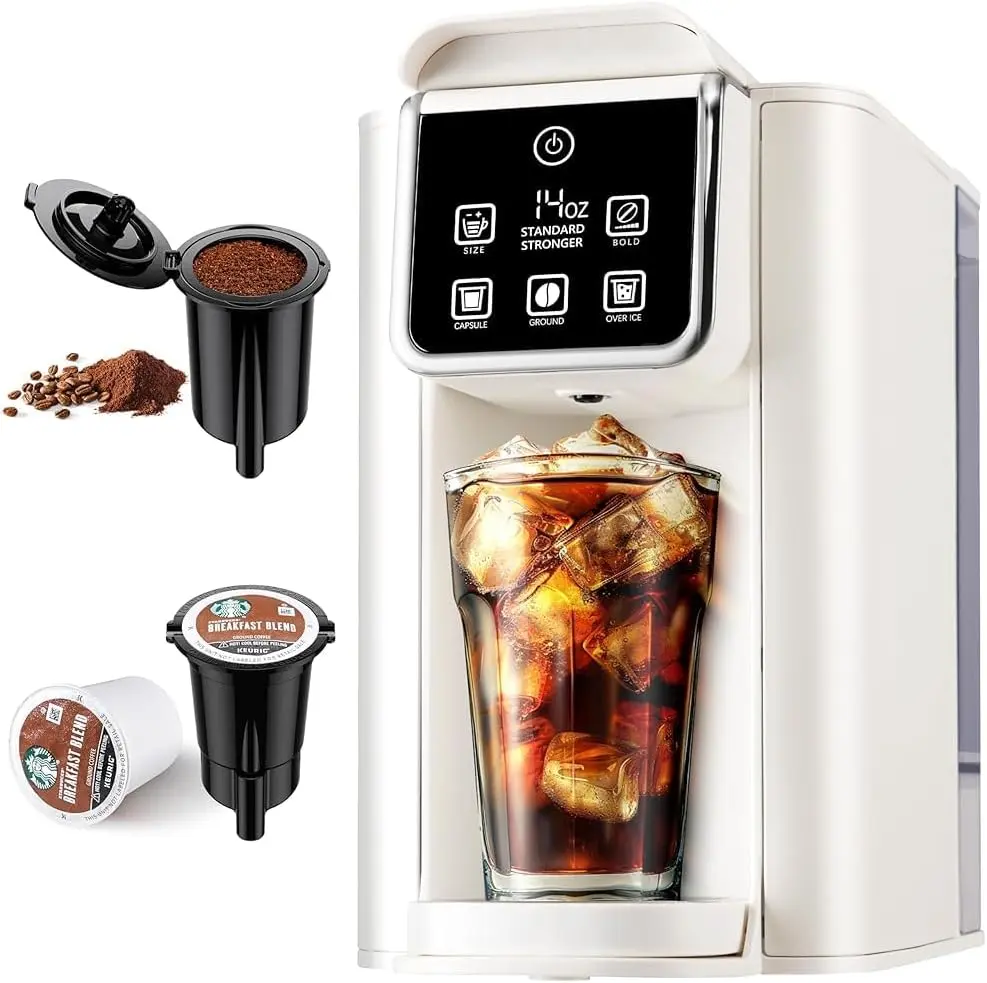 KIDISLE Hot & Iced Coffee Maker with Bold Setting
