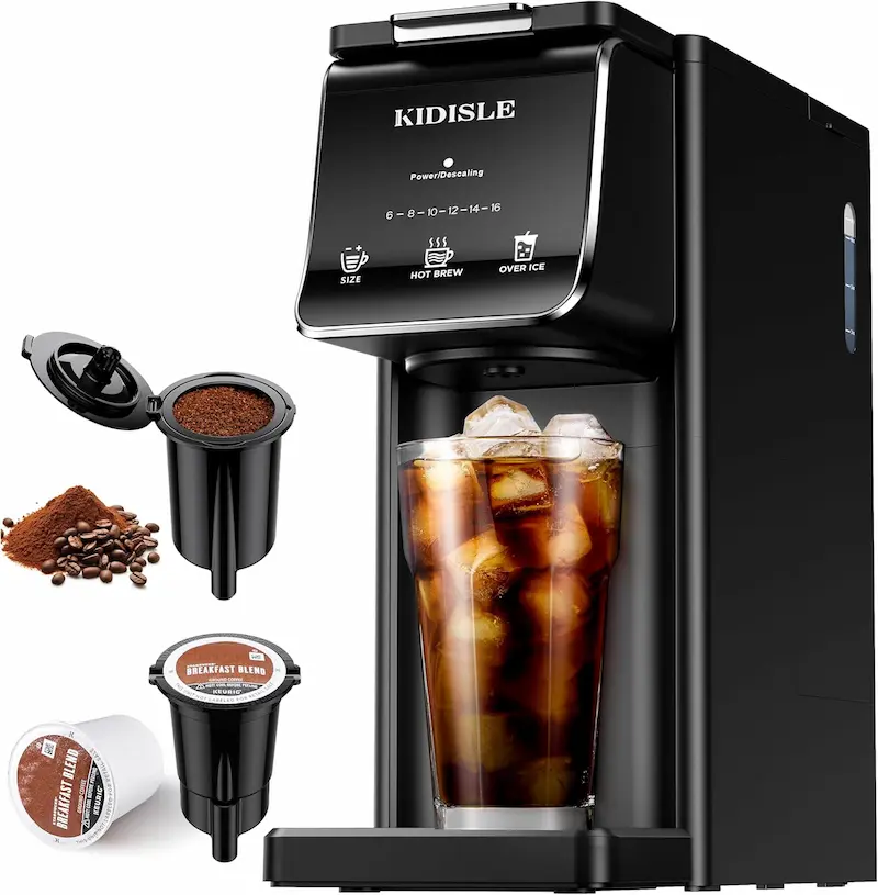 KIDISLE Hot & Iced Single Serve Coffee Maker for K Cup